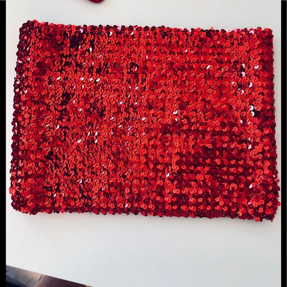 Boston Proper red metallic sequin All elastic tube top x-small - small - Picture 7 of 16